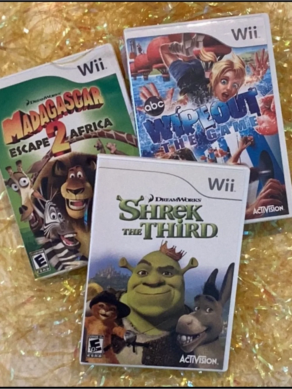 Shrek The Third Nintendo Wii Game & Madagascar Escape 2 Africa & Wipeout Games